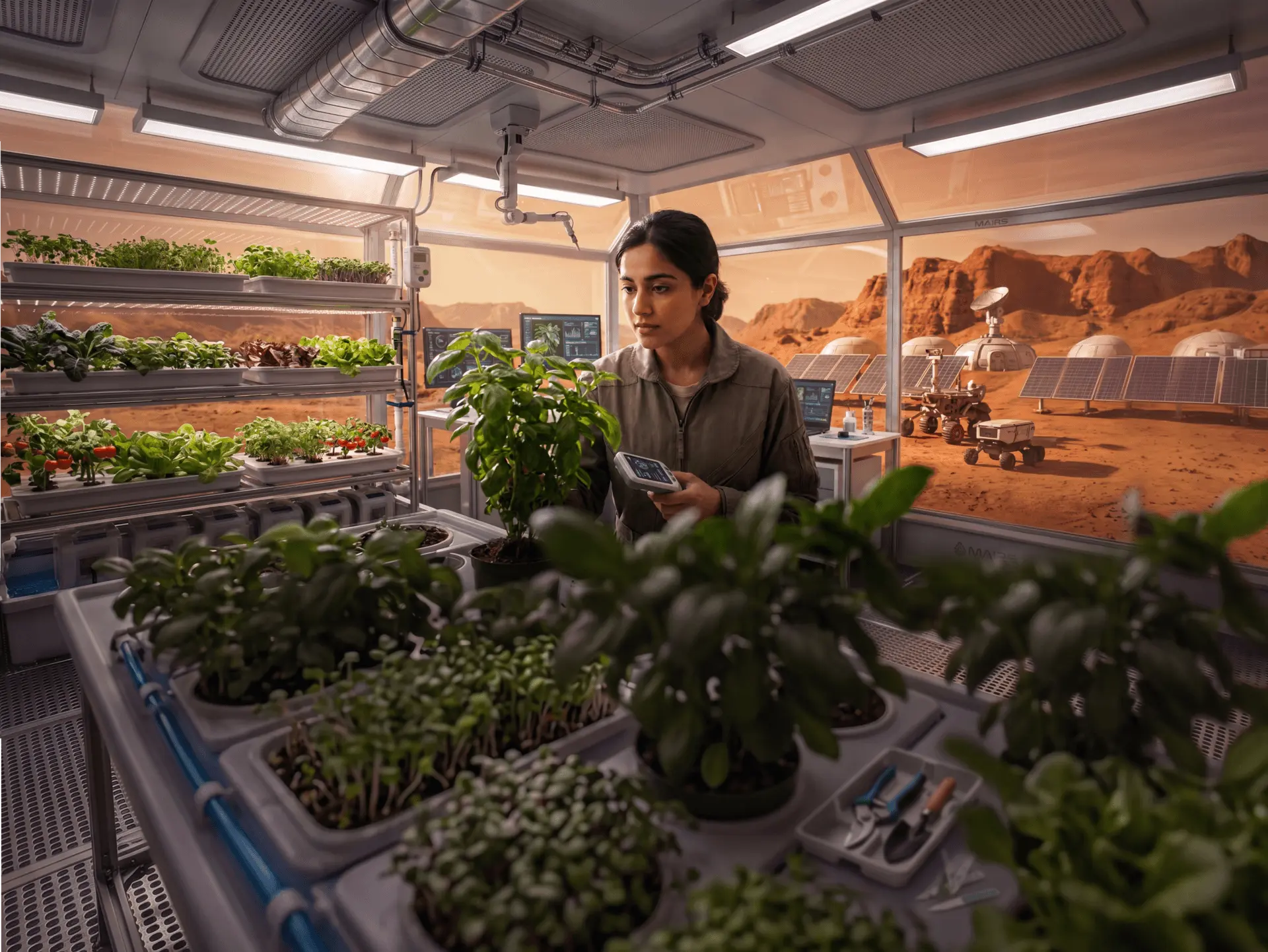 Estacion de cultivo en el espacio