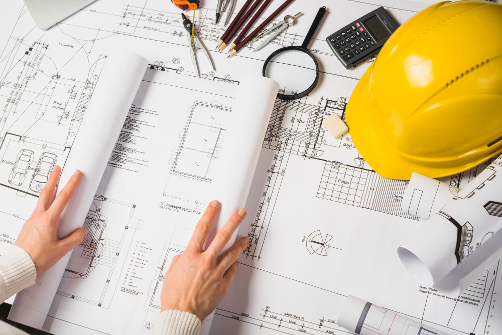 profesional cumpliendo sus funciones de ingeniero civil