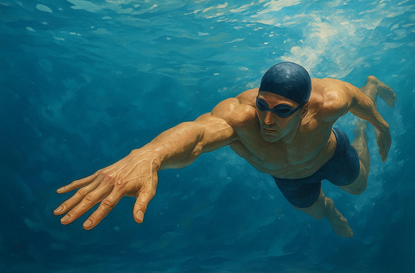 hombre practicando el deporte de la natación